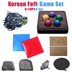 5PCS Gonggi Korean Stones Set Korean Folk Game Dice Traditional Play Hand Eye Coordination Training Funny Pebbles Board Games