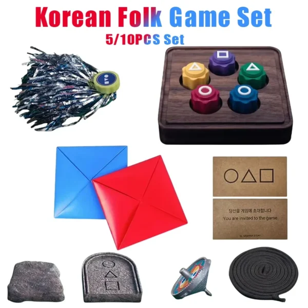 5PCS Gonggi Korean Stones Set Korean Folk Game Dice Traditional Play Hand Eye Coordination Training Funny Pebbles Board Games