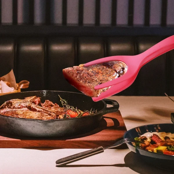 2 in 1 Nylon Grip Flip Tongs Egg Spatula Tongs Steak Spatula Tongs Clamp Pancake Fried Turners Kitchen Accessories Kitchen Items - Image 9