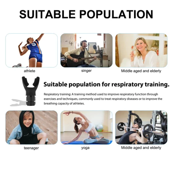 Breathing Trainer Lung Flexer Durable Fitness Exerciser Increases Lung Capacity Breath Adjustable Levels Respiratory Deep Breath - Image 9
