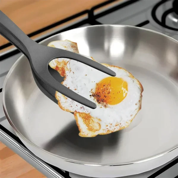 2 in 1 Nylon Grip Flip Tongs Egg Spatula Tongs Steak Spatula Tongs Clamp Pancake Fried Turners Kitchen Accessories Kitchen Items - Image 7