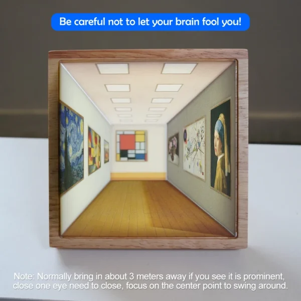 Naked Eye 3D Visual Night Light Wall Lamp Optical Art Atmosphere Wall Lamp 3 Colors Wall-Mounted Painting Light - Image 3