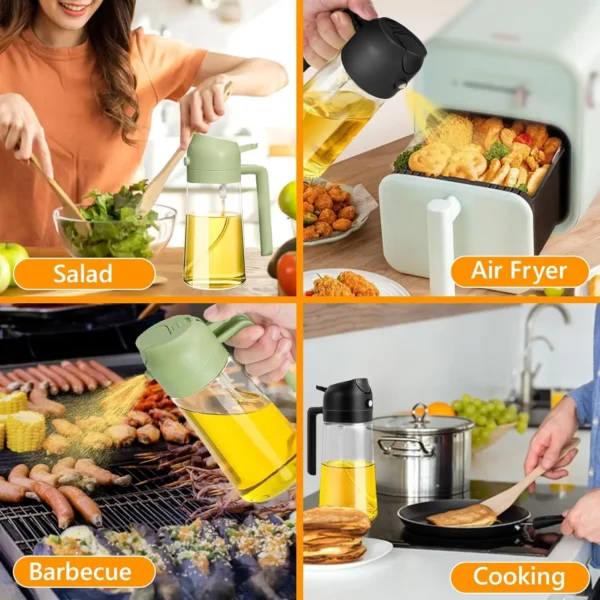 2in1 500ml plastic Oil Sprayer Oil Spray Bottle Oil Tank BBQ Kitchen Baking BBQ Picnic Kitchen Tools for Businesses - Image 9